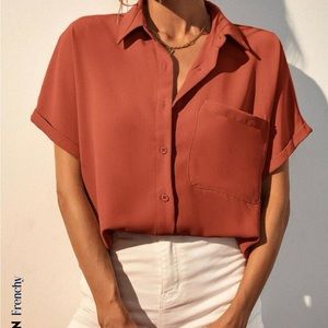 Shein burnt orange button up in size Large